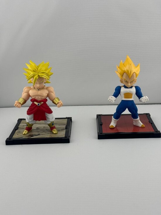 Bandai Other - Dragon Ball Z Super Saiyan Vegeta & Broly PVC Figurines Set With Display Bases C